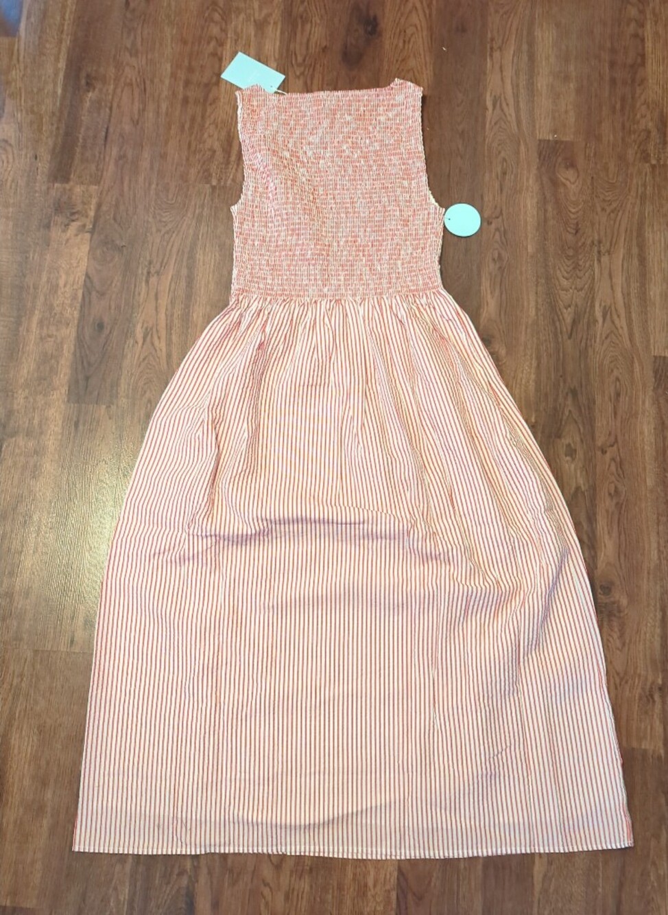 Hill House Cosima Smocked Midi Nap Dress - Red Striped NWT L - Picture 7 of 8